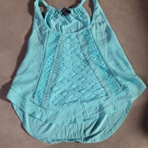Rue21 Light Blue Lace Accent Tank Top